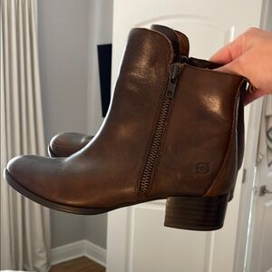 Brown Leather Ankle Boots
